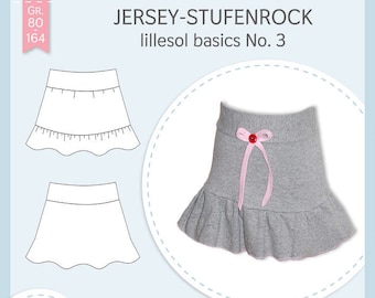 Papierschnittmuster lillesol und pelle - Kinder No.3 Jersey-Stufenrock