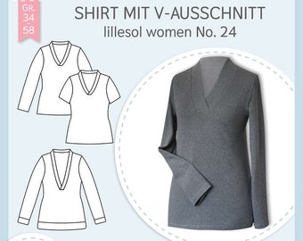 Papierschnittmuster lillesol und pelle - women No. 24 Shirt mit V-Ausschnitt