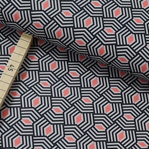 Decorative fabric, canvas, rintels, patterns, geometric shapes on gray