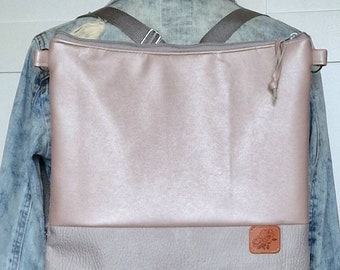 Bag shoulder bag backpack bag rose gold beige