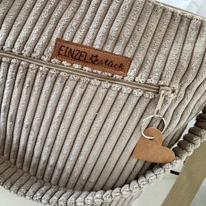 Shopper bag, shoulder bag, corduroy bag, beige image 4