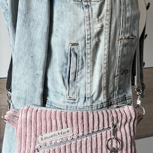 Tasche Shopper, klein, Umhängetasche Cordtasche, rosa