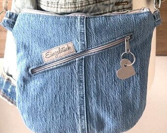 Sac en jean, petit, sac bandoulière, bleu