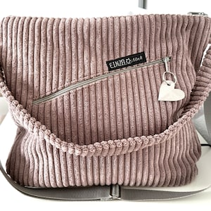 Tasche Shopper, Umhängetasche Cordtasche, altrosa