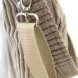 Shopper bag, shoulder bag, corduroy bag, beige image 5