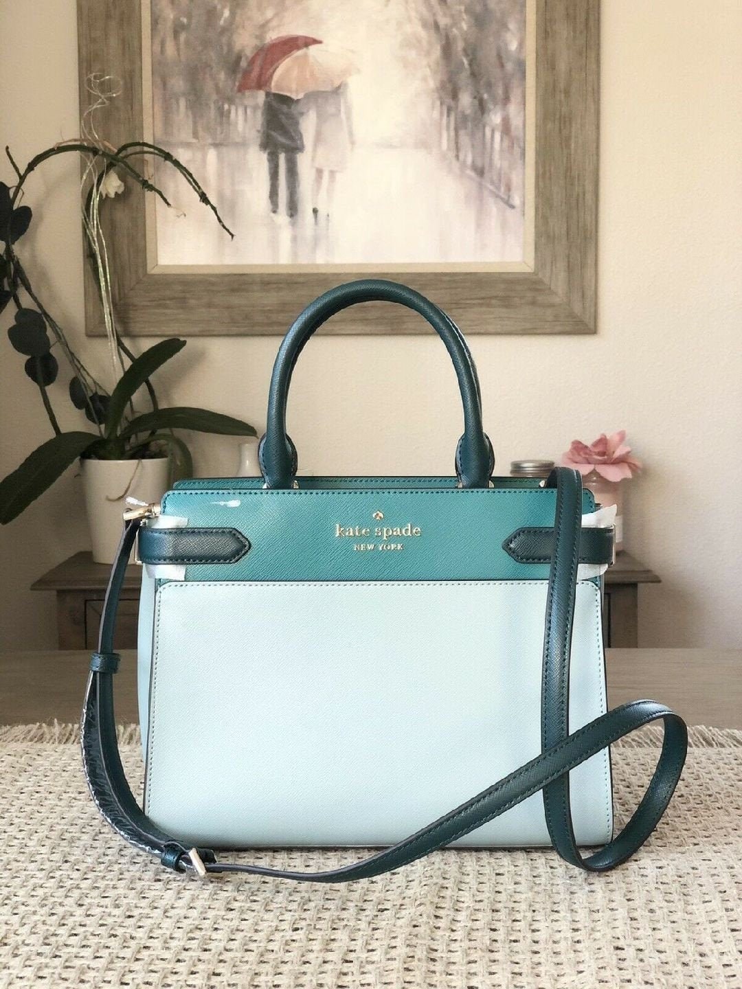 Kate Spade Staci Colorblock Small Satchel Bag in Blue