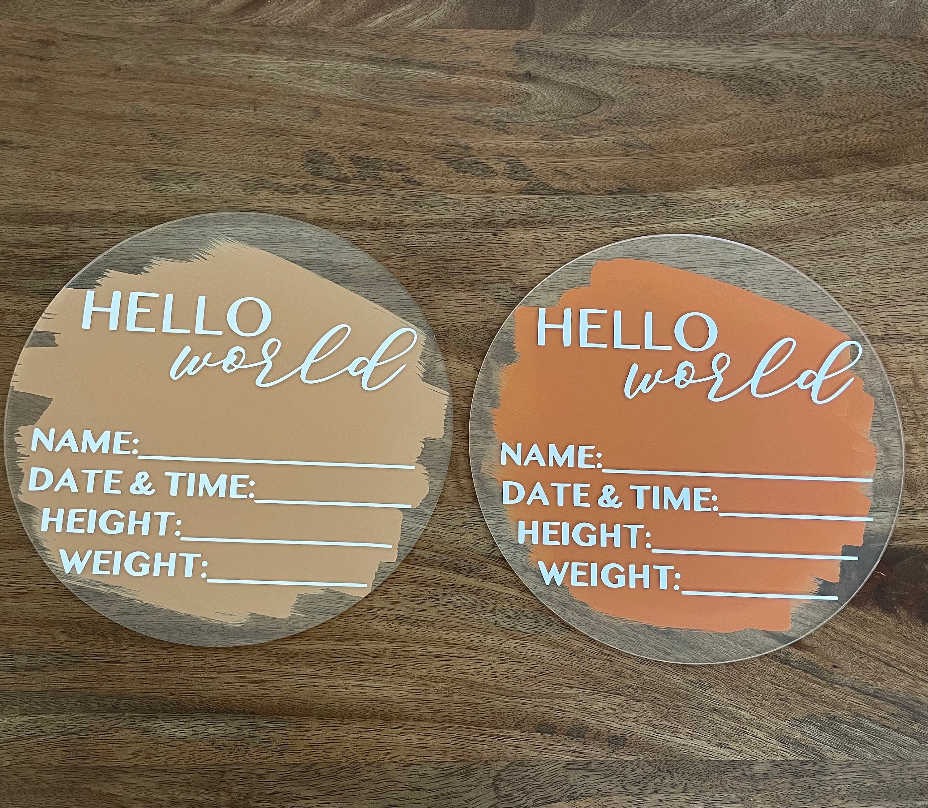 Birth Announcement | Hello World Baby Announcement | Acrylic Birth Sign ...