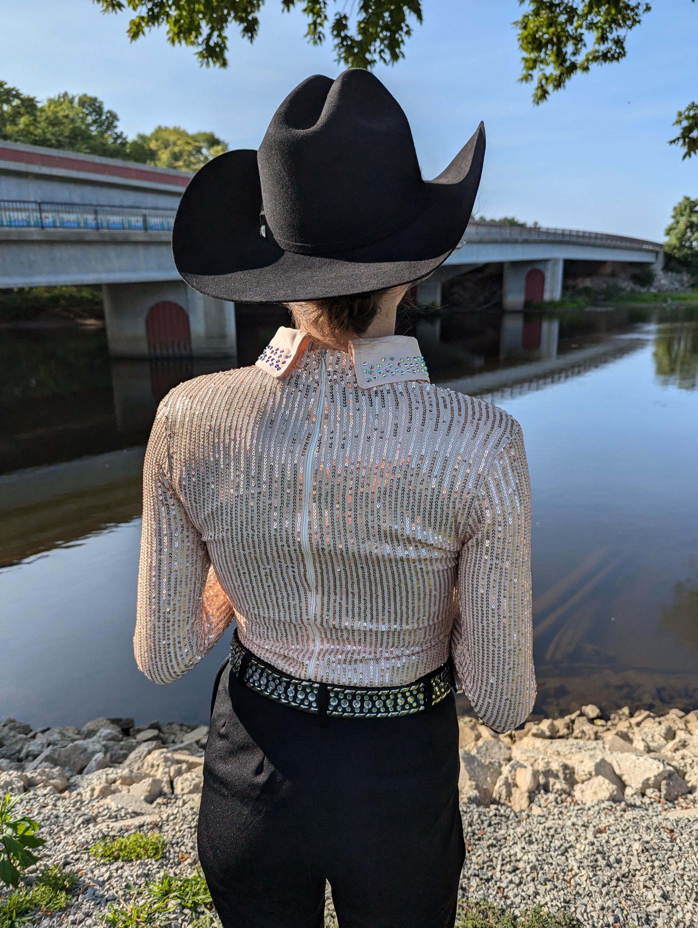 Light Muave Pink Sequin Showstopper - Women's Horse Show