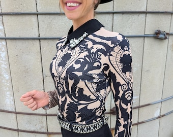 Black Rhinestone Western Show Shirt: Rodeo Horse Show Clothes