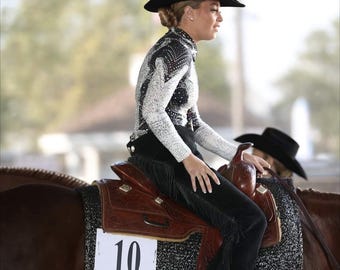 Grijstinten * Westernstijl * Athletic Fit * Showshirt paarden