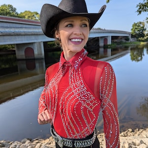 Red Aces - Western Show Shirt