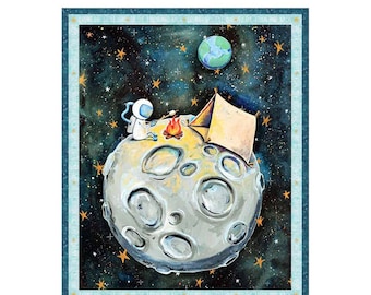 Stoffpanel "To The Moon" von P&B Rachel Nieman Patchworkstoff zum Nähen, Quilten