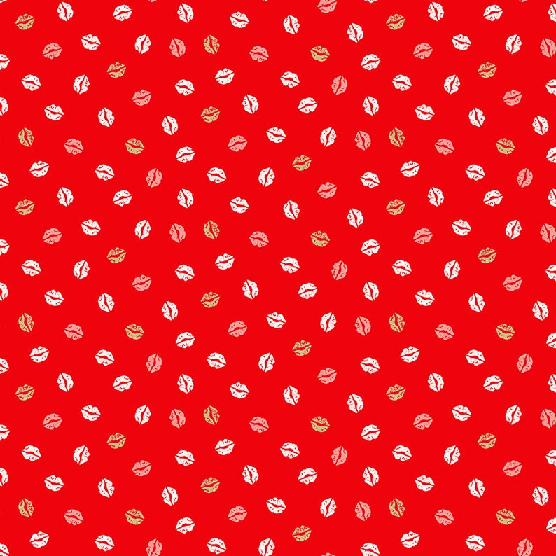 75cm des sehr schönen roten Stoffes von Makower aus der Serie Pamper Bild 1