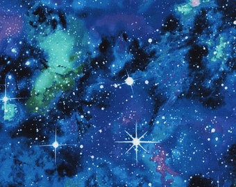Patchworkstoff Galaxy Space aus reiner Baumwolle mit Himmel und Sternen zum Nähen und Quilten