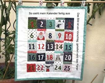 Advent calendar "Marrymaking" Gingiber fabric panel calendar to sew yourself patchwork