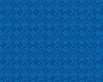 Patchworkstoff Free Spirit Good Vibrations PWBM065 blau und schraz/weiß Stoff Quilten reine Baumwolle Patchwork Nähen