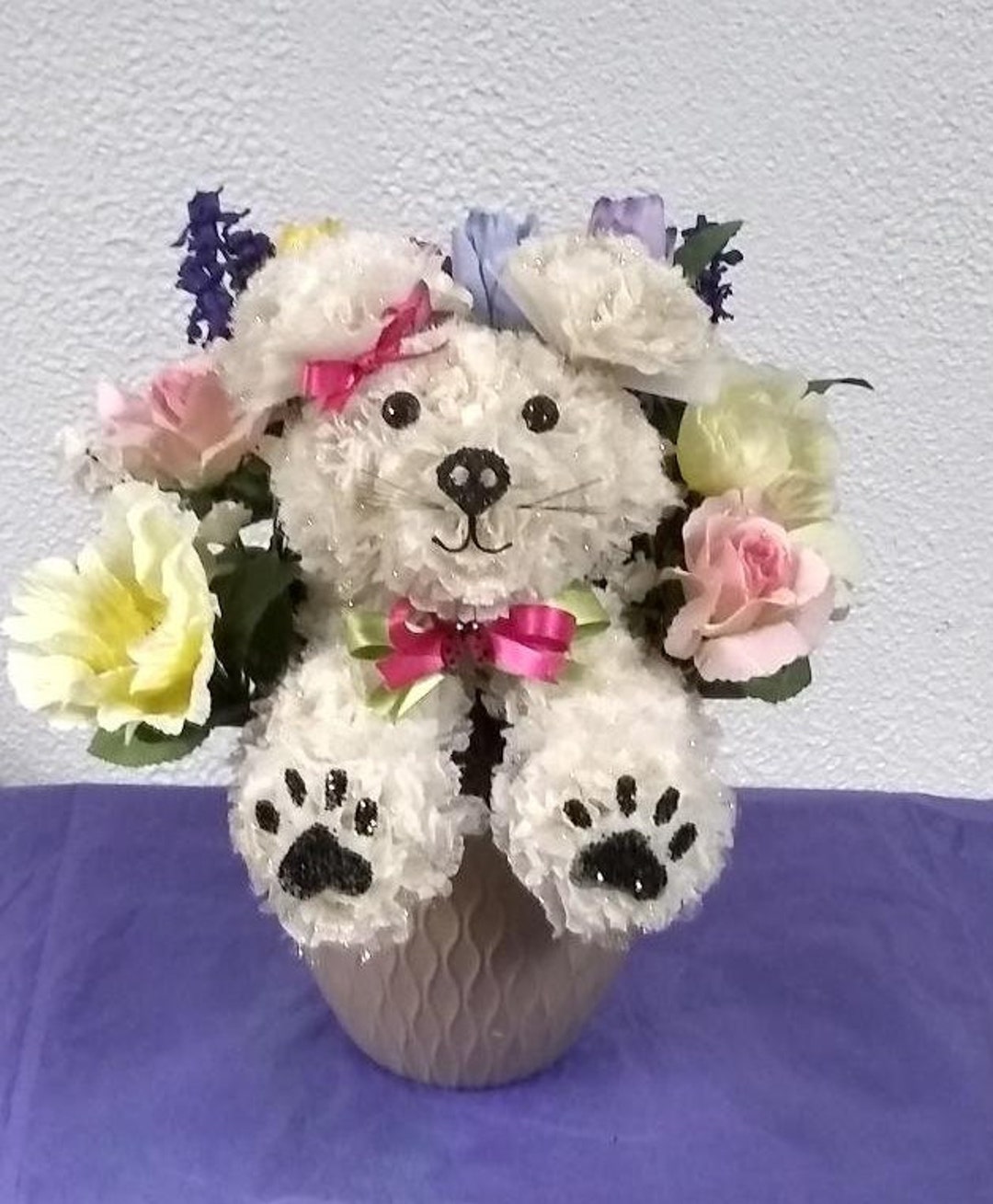 Mothers Day Scented Carnation Flower Dog Arrangement Etsy