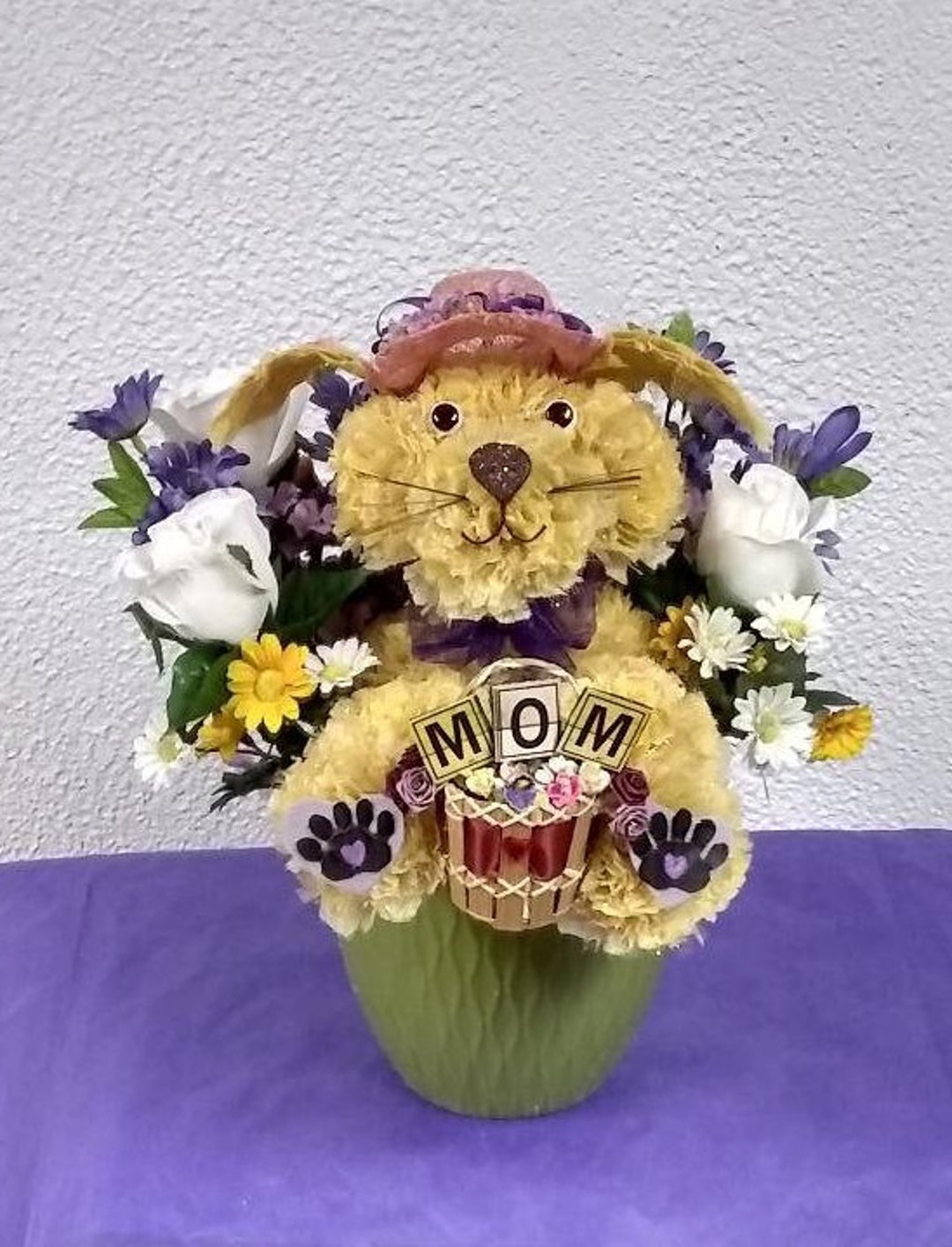 Scented Carnation Mothers Day Flower Dog Arrangement Etsy
