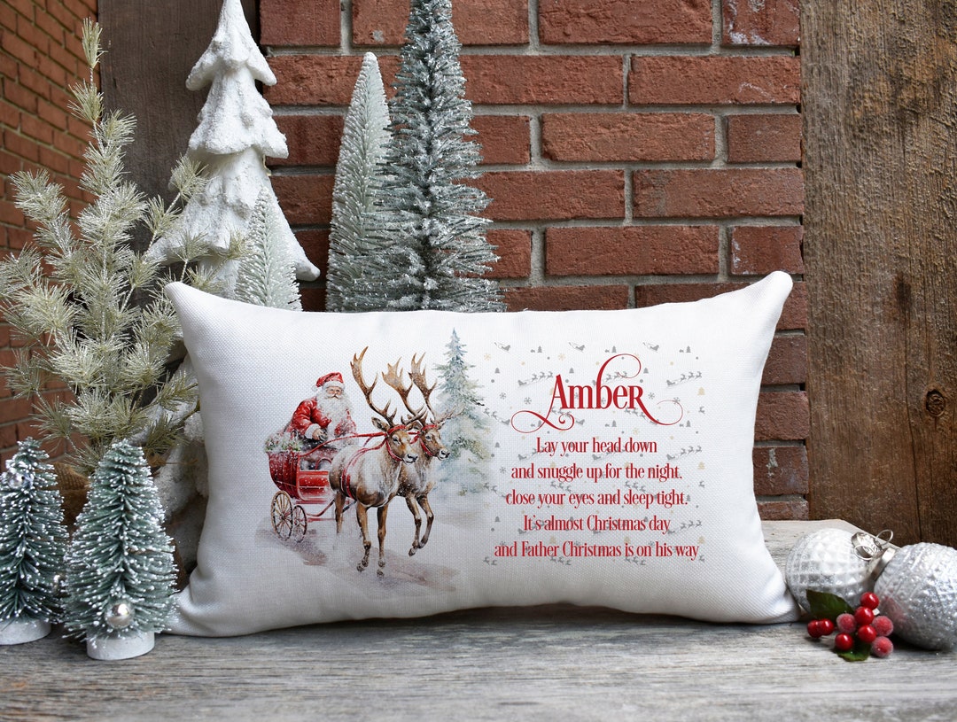 Personalised Christmas Pillowcase, Personalised Christmas Eve Pillow
