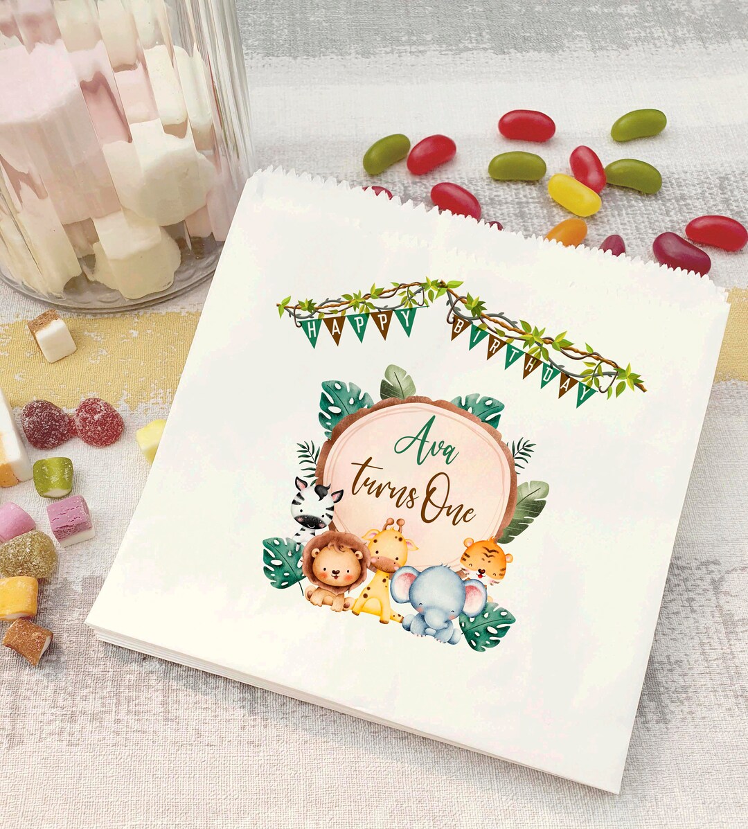 Personalised Birthday Sweet Bags/ Candy Cart Favour Bags/ Etsy