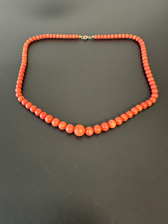 Real coral pearl necklace Vintage 1930s beautiful… - image 4