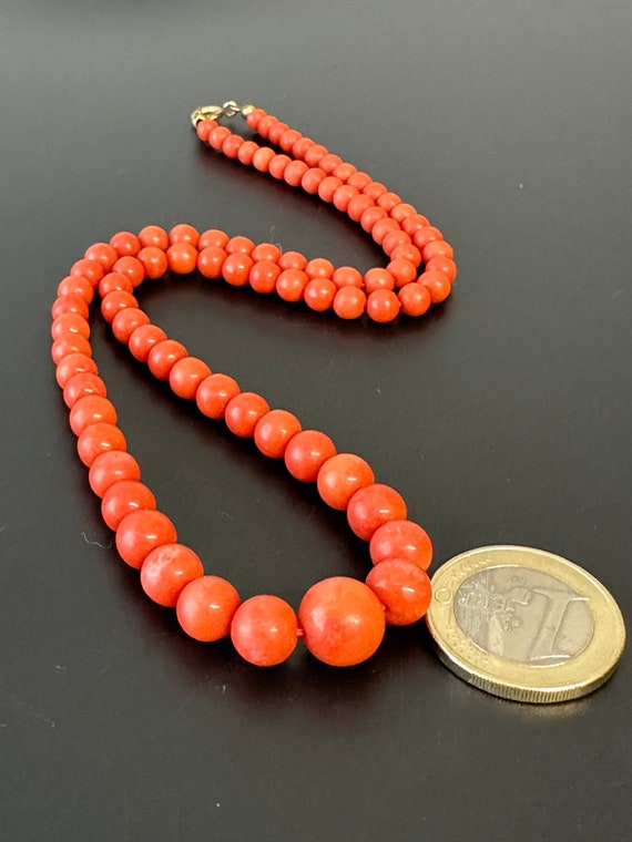 Real coral pearl necklace Vintage 1930s beautiful… - image 2