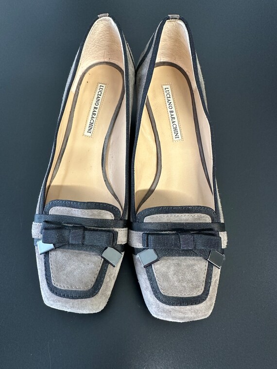 Italy Leder Schuhe LUCIANO BARACHINI graue Wildle… - image 2
