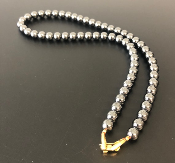 Hematite Gemstone Necklace High Quality Vintage 1… - image 7