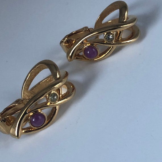Glass Beads Rhinestone Earrings Elegant and Beaut… - image 5