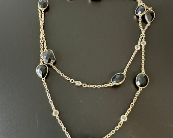 Bezel Kristall Halskette Designer ANNE KLEIN signierte Vintage Couture Collier Kette