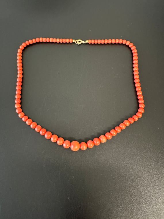 Real coral pearl necklace Vintage 1930s beautiful… - image 10