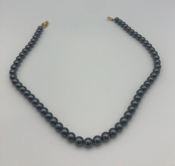 Hematite Gemstone Necklace High Quality Vintage 1… - image 9
