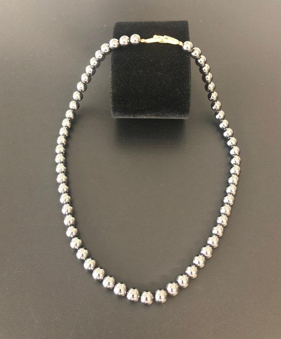 Hematite Gemstone Necklace High Quality Vintage 1… - image 4
