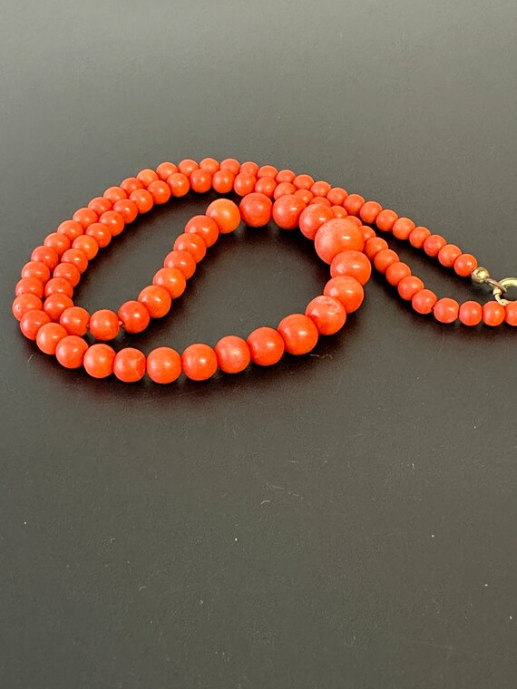 Real coral pearl necklace Vintage 1930s beautiful… - image 7