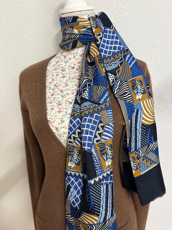 Elegant vintage silk scarf by Anne Surkamp Kramer… - image 6