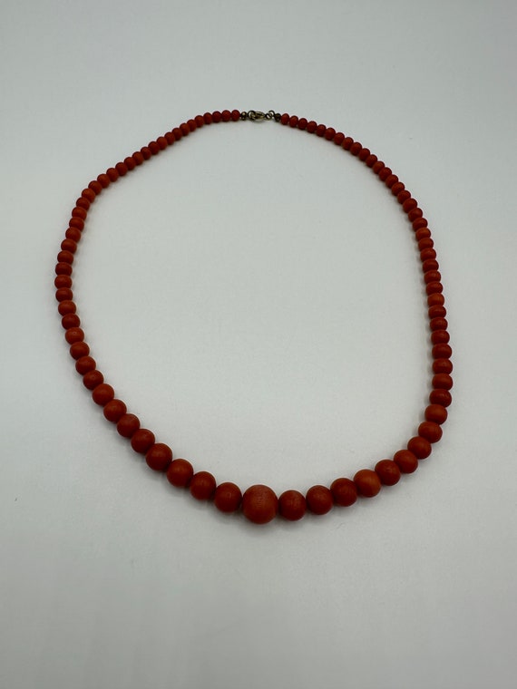 Real coral pearl necklace Vintage 1930s beautiful… - image 8