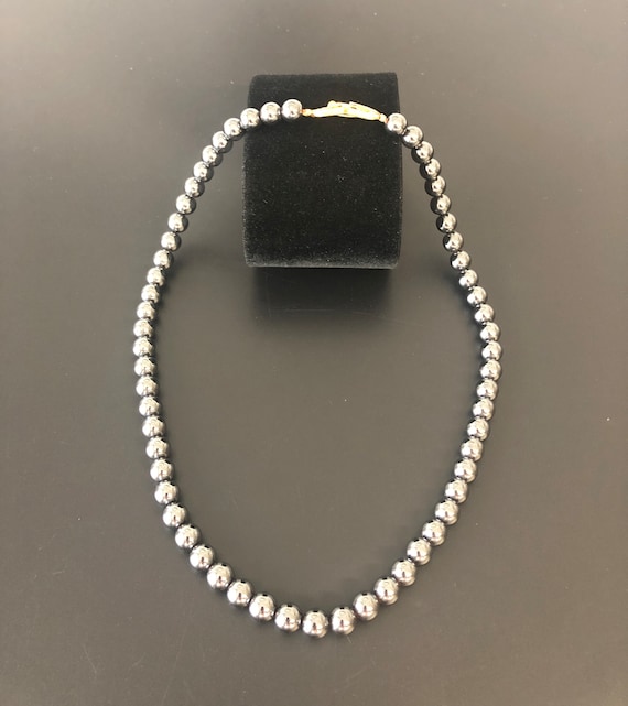 Hematite Gemstone Necklace High Quality Vintage 1… - image 1