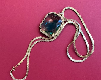Kristall Anhänger Halskette hochwertige Vintage Collier Kette