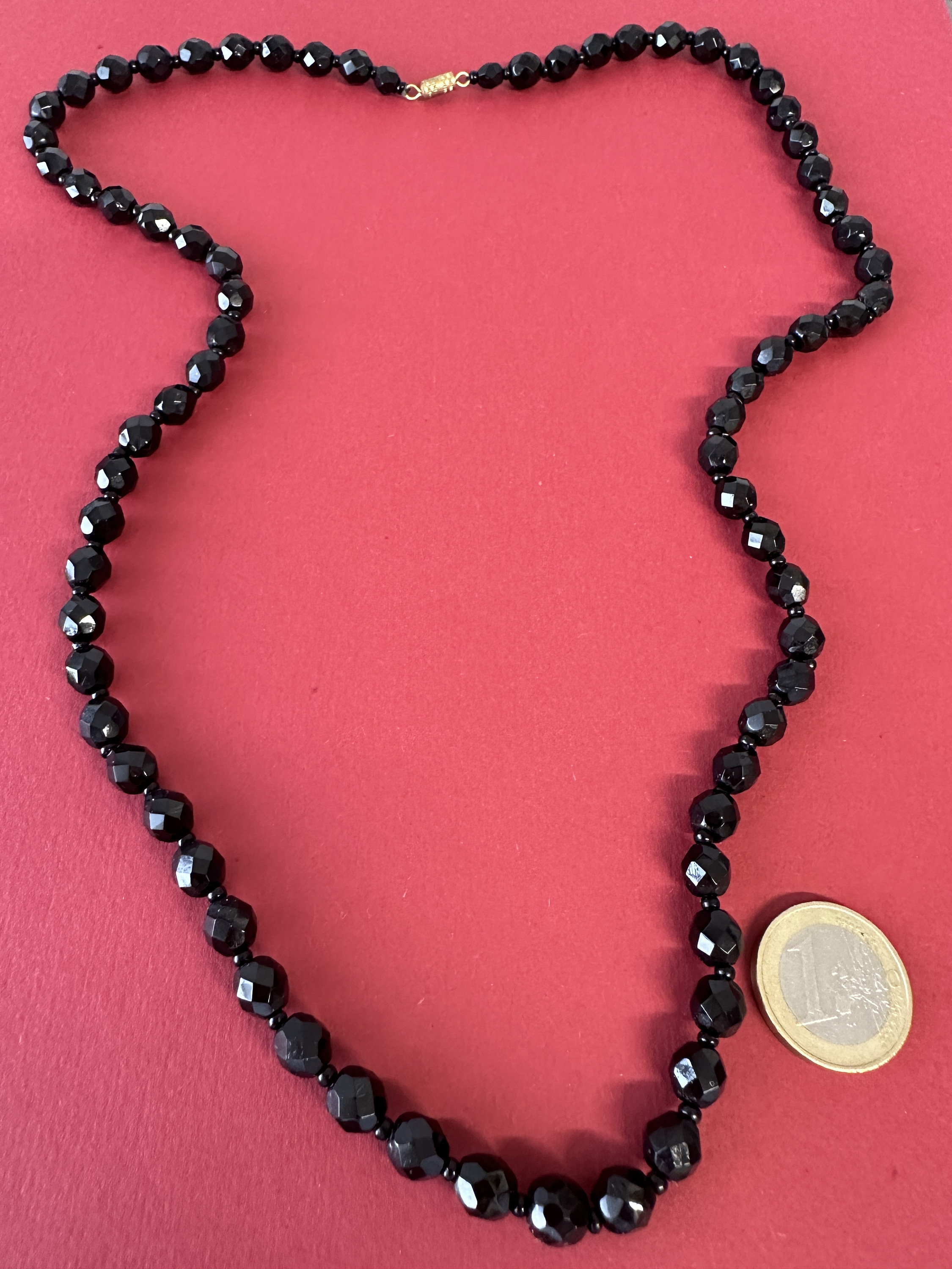 Black crystal bead necklace classic elegant vintage necklace chain