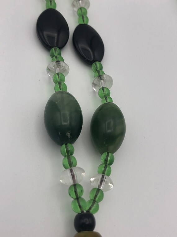 Jade Beads and Glass Beads Lariat Necklace Wonder… - image 6