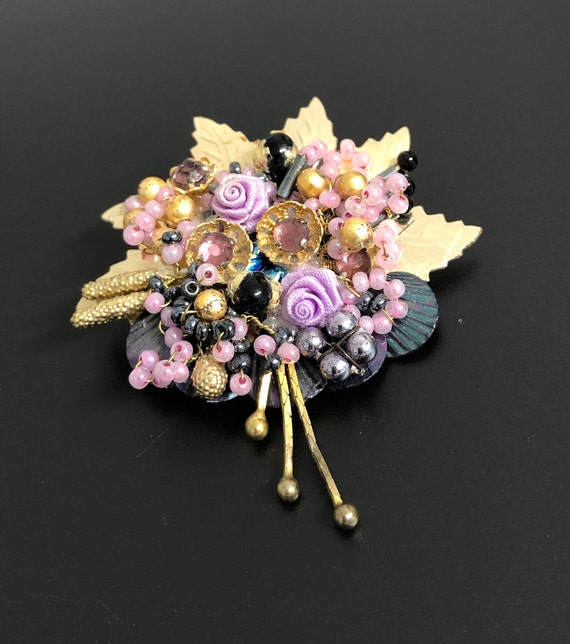 Rose Blossom Brooch Beautiful, Floral Vintage Flow