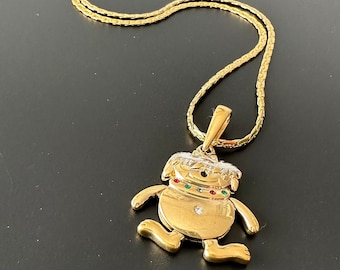 Pierre Lang pendant necklace dog with movable arms and legs high quality gold plated