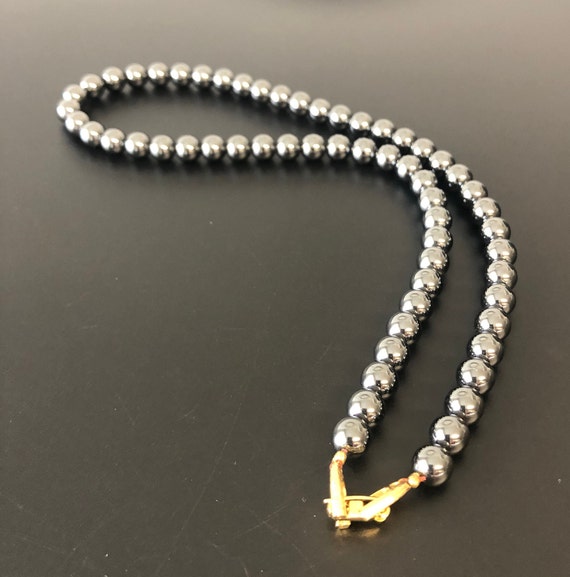 Hematite Gemstone Necklace High Quality Vintage 1… - image 2