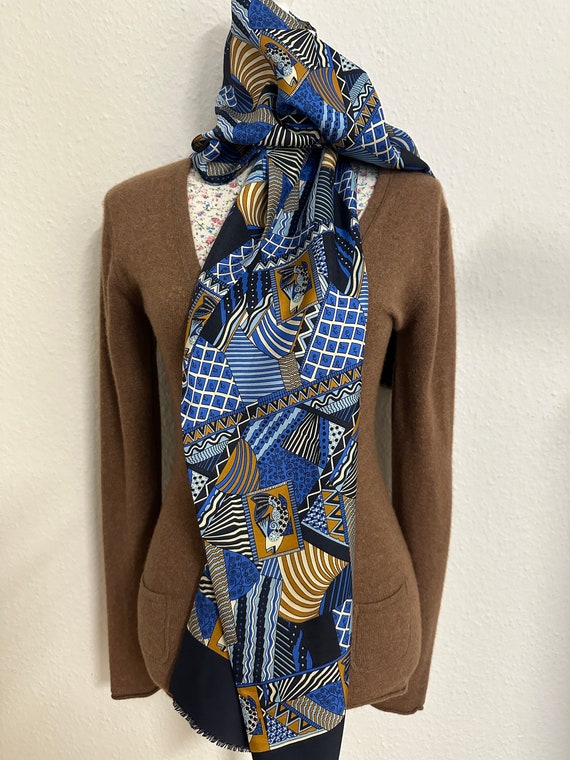 Elegant vintage silk scarf by Anne Surkamp Kramer… - image 2