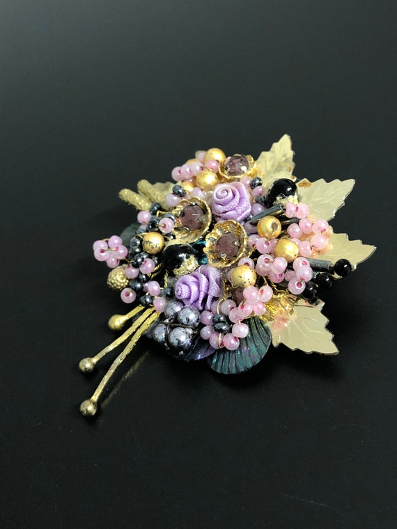 Rose Blossom Brooch Beautiful, Floral Vintage Flo… - image 8