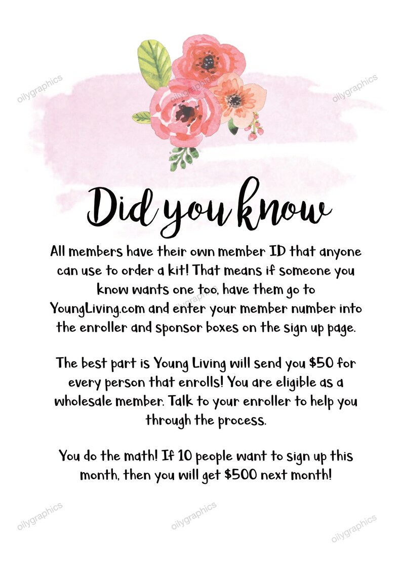 Young Living Welcome Kit - Personalized 11 Files for Printing ...