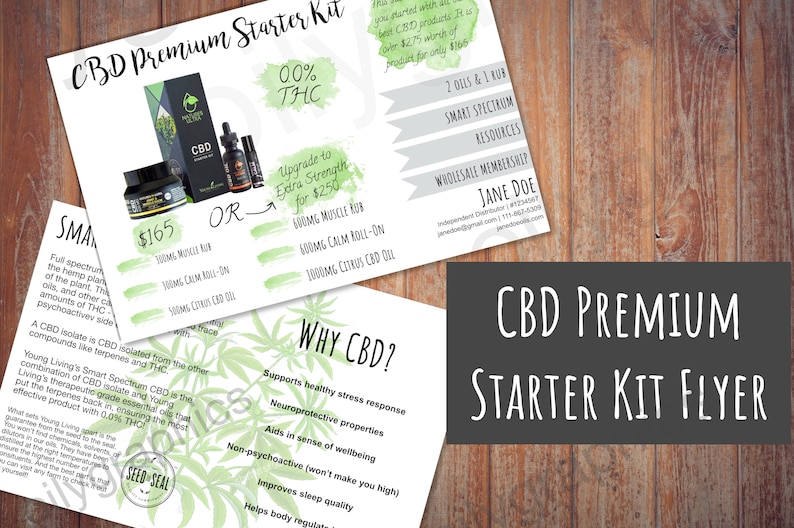 CBD Premium Starter Kit Flyer Compliant, Personalized Young Living 4x6 image 1