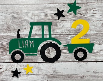 Small tractor iron-on image, iron-on tractor for birthday shirt
