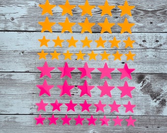 Glitter iron-on picture 50 small stars, school cone, school enrollment, birthday, carnival