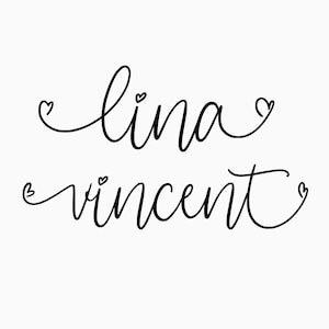 Nome con immagine termoadesiva con cuore, nome termoadesivo